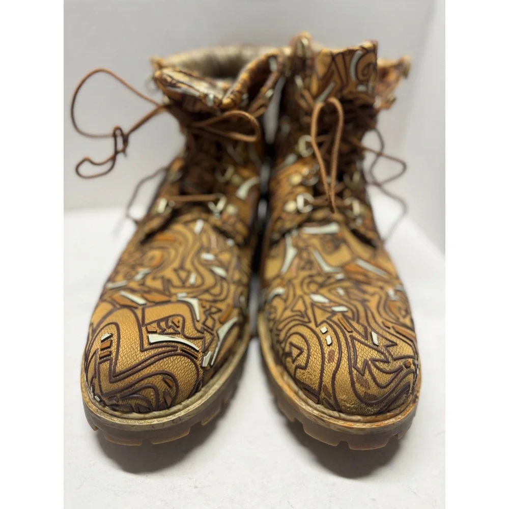 Timberland Rare 6 Inch Premium Graffiti Laser Etched Camo Boots Mens 11.5 77578